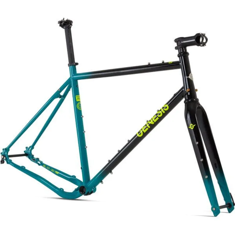 Genesis Fugio Steel Gravel Frameset - Green / Black-1